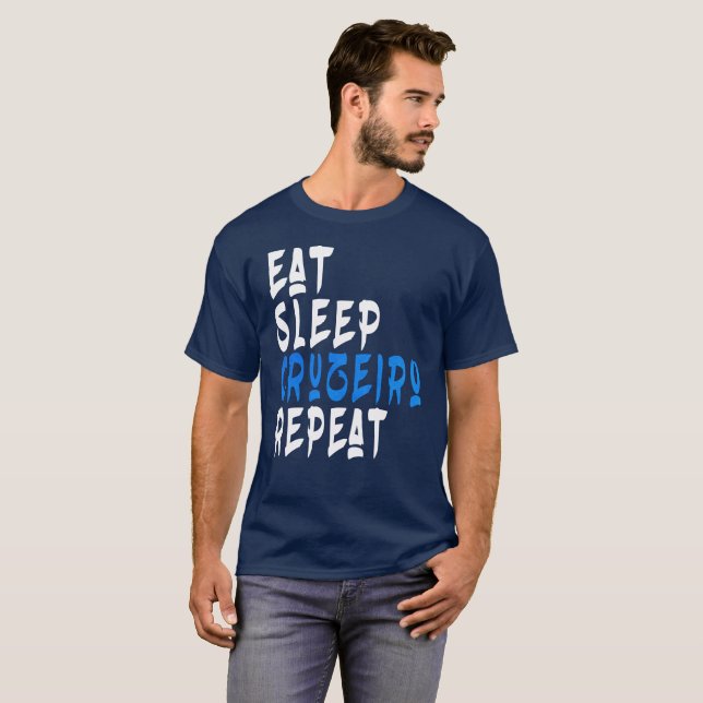 Camiseta Come Sleep Cruzeiro Repete futebol (Frente Completa)