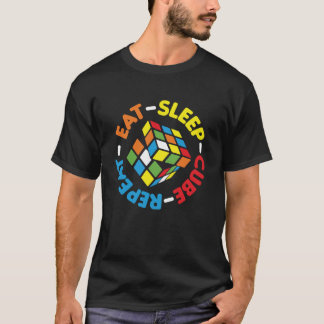Camiseta Come Sleep Cube Repete Cubos Engraçados Velocidade