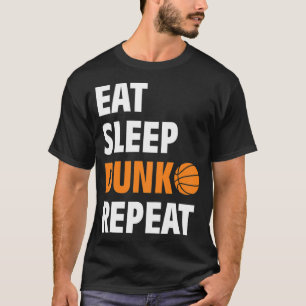 Camiseta Come Sleep Dunk Repete Bball de Basquete Divertido