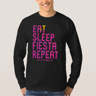 Camiseta Come Sleep Fiesta Repete Cinco De Mayo Happy Mexic