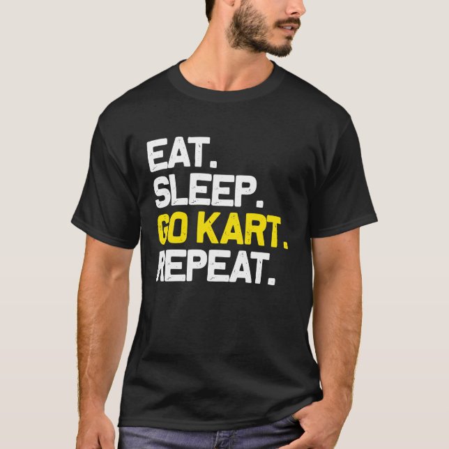 Camiseta Come Sleep Go Kart Repete Karting Racer (Frente)