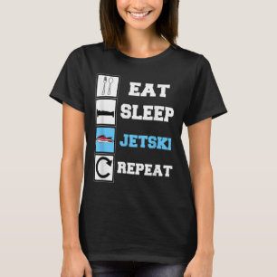 Camiseta Come Sleep Jetski Repete Jet Ski Engraçado