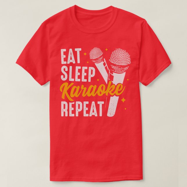 Camiseta Come Sleep Karaoke Repeat Party Singer Gift (Frente do Design)