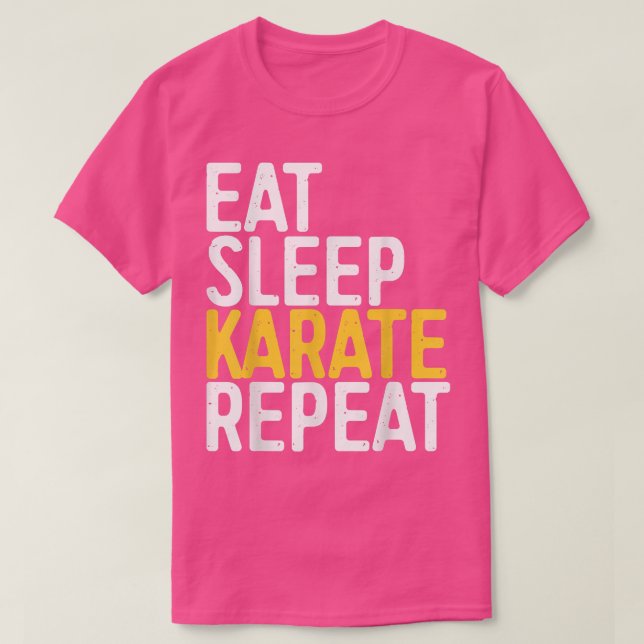 Camiseta Come Sleep Karate RepeatEngraçado Presente no Espo (Frente do Design)