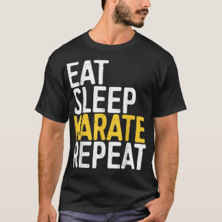 Camiseta Come Sleep Karate Repete Engraçado Presente no Esp