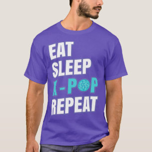 Camiseta Come Sleep KPOP Repetir o amante de música corean