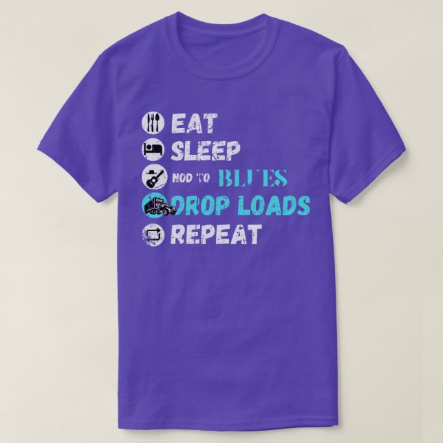 Camiseta Come Sleep Nod To Blues Drops Carrega Repetidas Ve (Frente do Design)