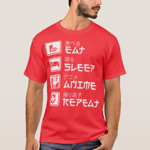 Camiseta Come Sleep Repete Japonês EngraçadoPresente