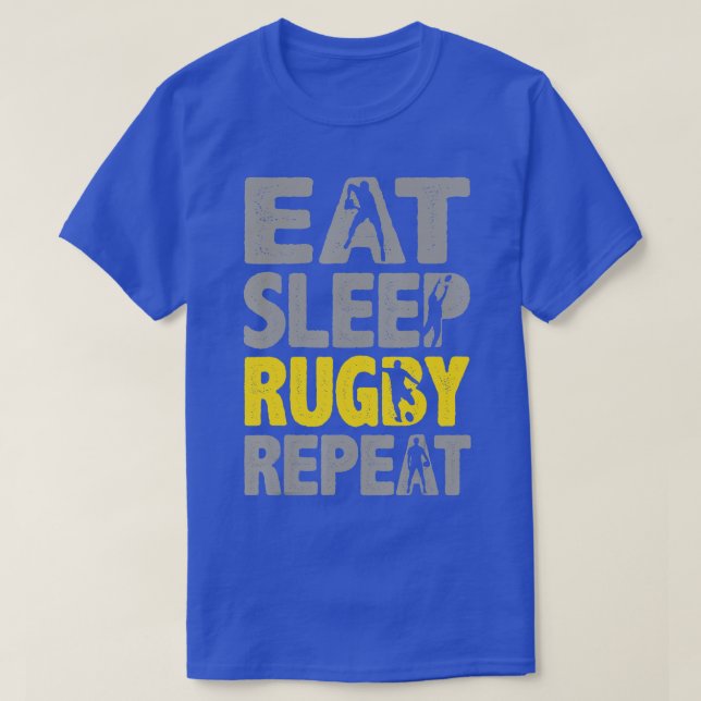 Camiseta Come Sleep Rugby Repete presentes de Rugby para Ho (Frente do Design)