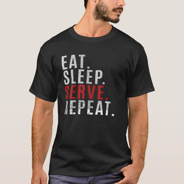 Camiseta Come Sleep Serve Repete Jogo Esportivo Engraçado P (Frente)