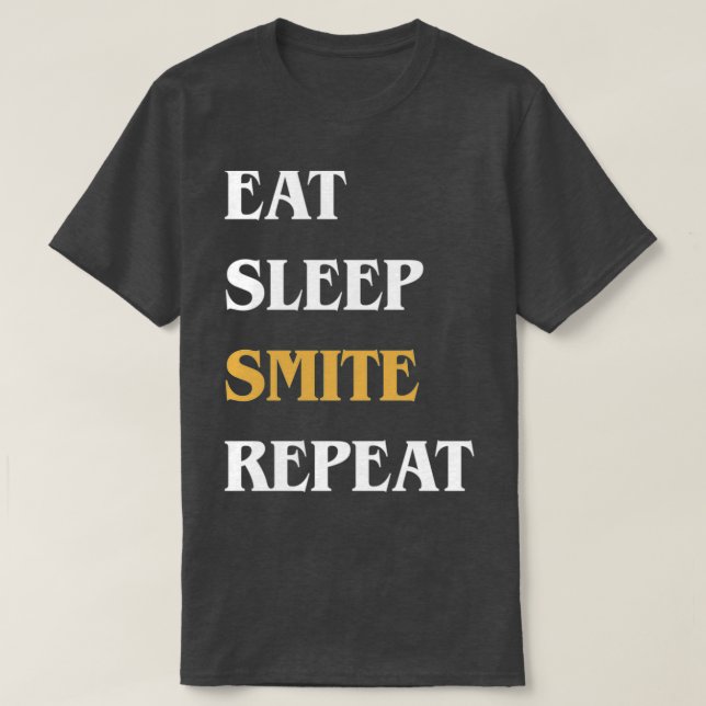 Camiseta Come Sleep Smite Repetir Paladina Engraçada (Frente do Design)