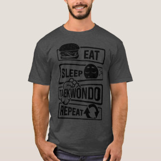 Camiseta Come Sleep Taekwondo Repete Artes Marciais Ar Marc