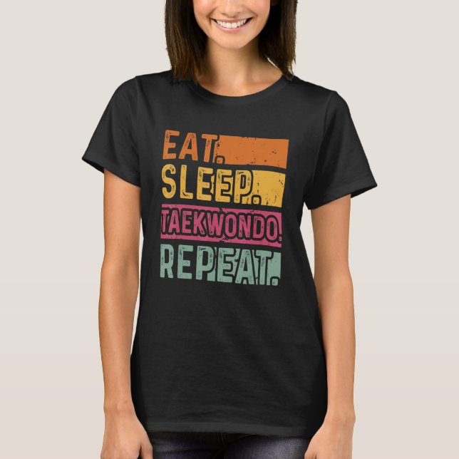 Camiseta Come Sleep Taekwondo Repete Taekwondo Black Belt (Frente)
