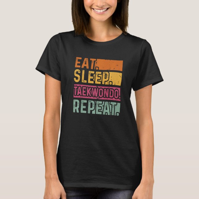 Camiseta Come Sleep Taekwondo Repete Taekwondo Black Belt (Frente)