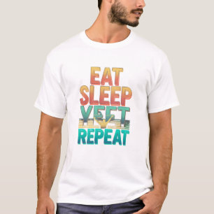Camiseta Come Sleep Yeti Repete T-Shirt Divertido
