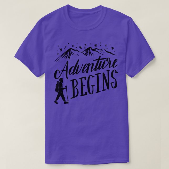 Camiseta Começa a aventura de montanha (Frente do Design)