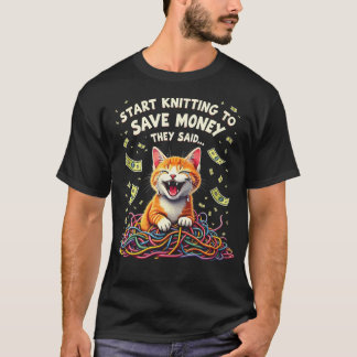 Camiseta Começa a Tricotar Eles Disseram Engraçado