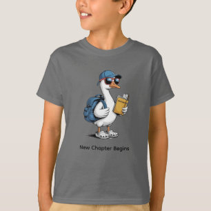 Camiseta "Começa o novo capítulo", Legal Gansos Crianças."