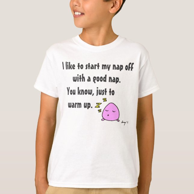 Camiseta 'Começar Meu Sono Com Um Bom Sono' Crianças Básica (Frente)