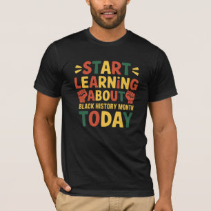 Camiseta Comece a aprender sobre o mês do histórico negro