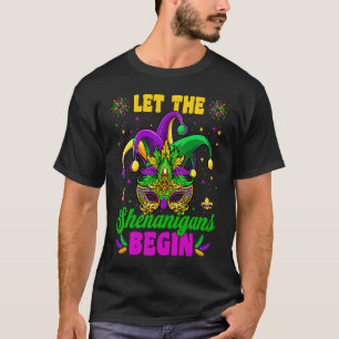 Camiseta Comece as Travessuras Desfile de Máscaras de Mardi