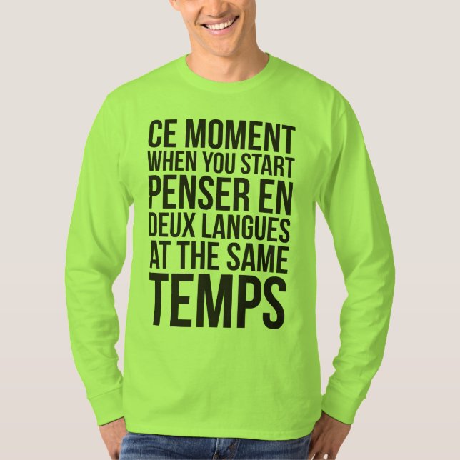 Camiseta Comece En Deux Langues de Penser nos mesmos Temps (Frente)