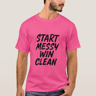 Camiseta "Comece Mensageiro. Ganhe Limpeza. - Bold Hustle M
