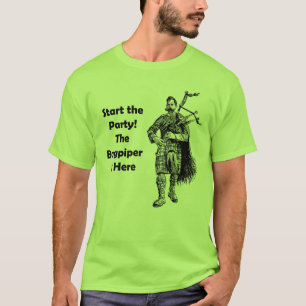 Camiseta Comece o partido! O tocador de gaita-de-foles est