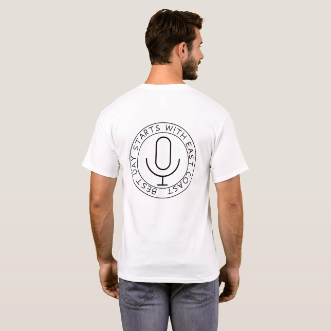 Camiseta Comece seu dia com a Costa Leste (Parte Traseira Completa)
