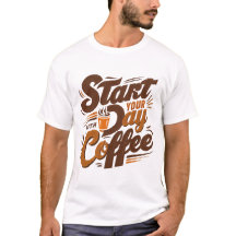 Comece seu dia com café | T-Shirt branco