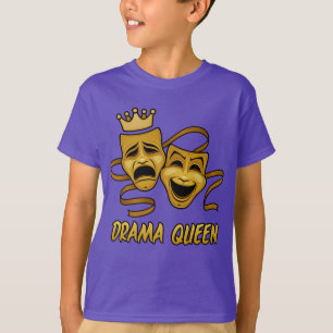 Camiseta Comédia Da Rainha Drama E Máscara Dourada De Teatr