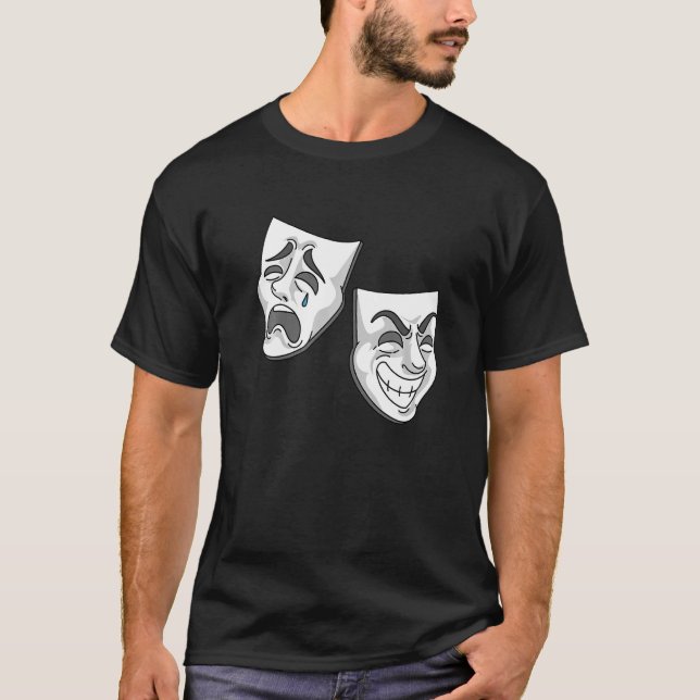 Camiseta Comédia de Teatro Máscaras de Atores (Frente)