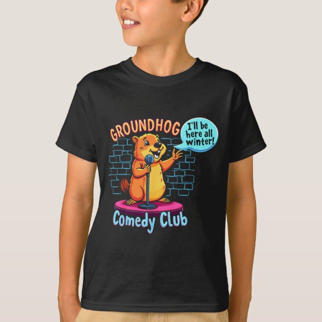 Camiseta Comédia do Dia da Marmota Stand-up Sarcasmo do Tem (Frente)