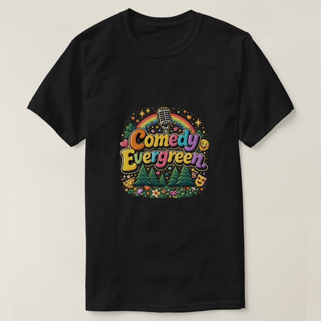 Camiseta Comedy Evergreen: Timeless Humor Retro Aesthetic (Frente do Design)