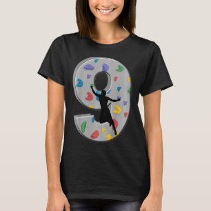 Camiseta Comemoração de 9 Anos de Idade Climber Aniversário