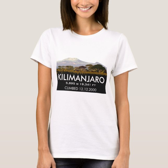 Camiseta Comemoração do Monte Kilimanjaro Personalizado (Frente)