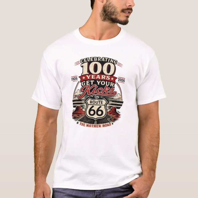 Camiseta Comemorando 100 anos da Rota 66 (Frente)