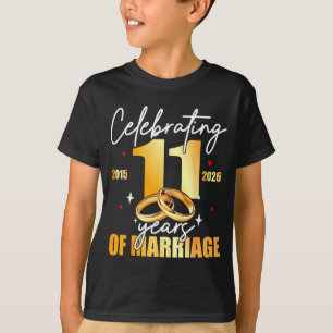 Camiseta Comemorando 2015 11º 11 anos de casamento