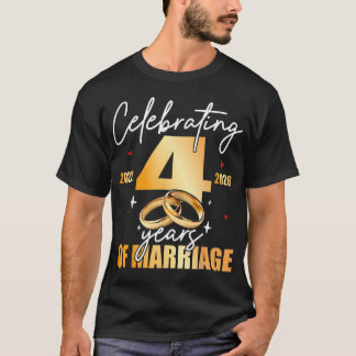 Camiseta Comemorando 2022 4 Anos De Casamento