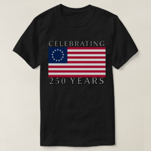 Camiseta Comemorando 250 Anos da Bandeira Betsy Ross