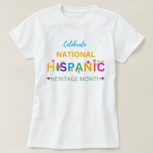 Camiseta comemorando mês do patrimônio hispânico, hisp naci