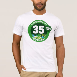 Camiseta Comemorando meu 35o aniversário