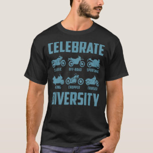 Camiseta Comemorar a Diversidade de Instalações Motociclist
