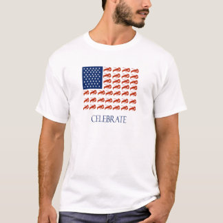 Camiseta Comemore a lagosta da bandeira americana