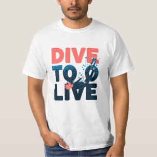Camiseta Comemore as profundidades com gráficos de mergulho