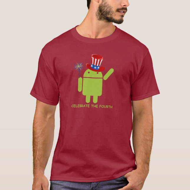 Camiseta Comemore o quarto (inseto Droid do Android) (Frente)