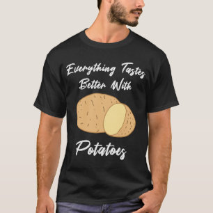 Camiseta Comendo Batatas Dizendo Cozinhar Vegetais