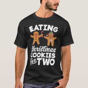 Camiseta Comendo Biscoitos de Natal para Dois Anúncio de Gr