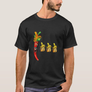 Camiseta Comendo Chili Tacos Cinco De Mayo Comidas Crianças