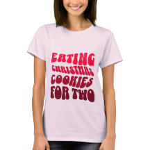 Comendo Cookies de Natal por duas t-shirt